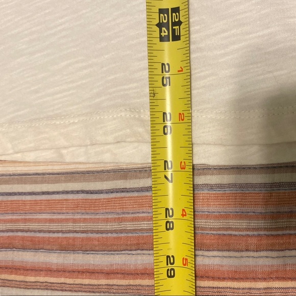 Lucky Brand Cream Tunic with Split V-Neck Long Sleeve and Tie Front - Picture 9 of 9